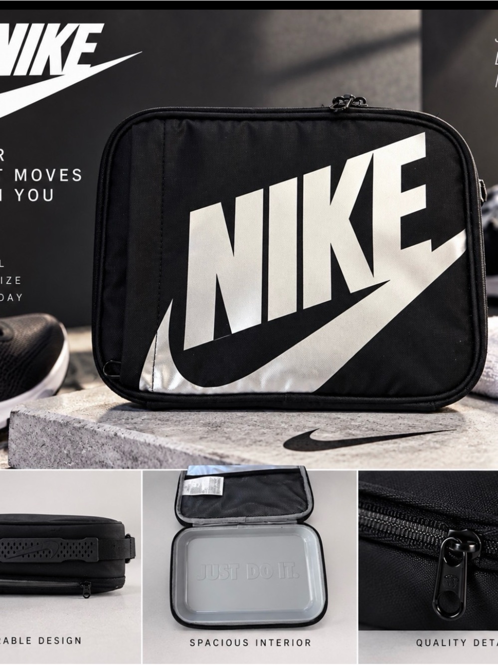 Nike Black and White Logo Toiletry Bag